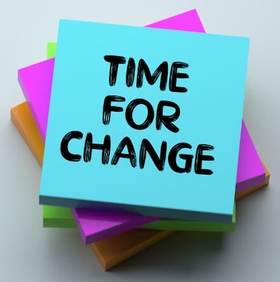 This Be Do Have example for life coaching emphasises the need for a change in behaviour if a goal is to be successfully realized. It includes examples. Time for change PostIt
