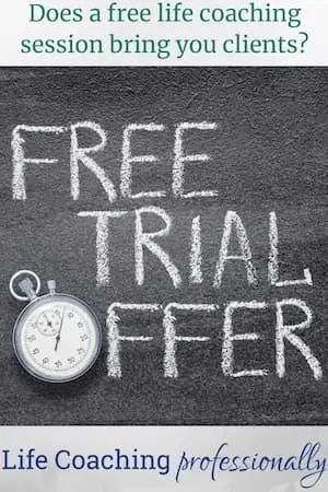 Chalkboard with 'Free Trial Offer' text, exploring one of the potential marketing ideas for life coaches to attract new clients