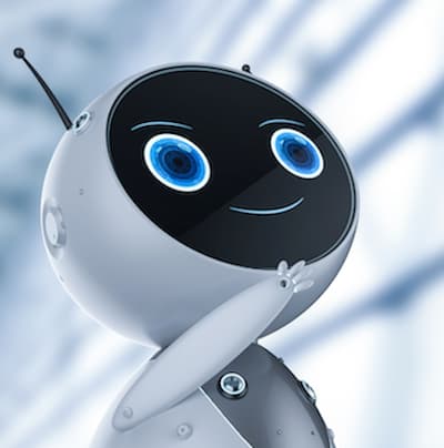 Friendly AI robot face