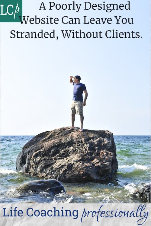 Man on a rock looking for clients