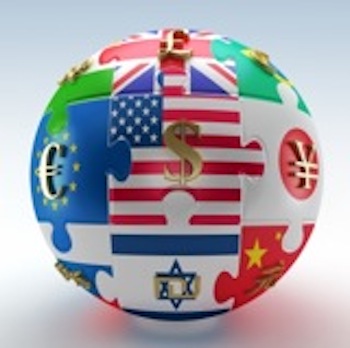 Globe showing international currencies relating to collecting coaching fees and getting the best deal Globe showing international currencies relating to coaching fees